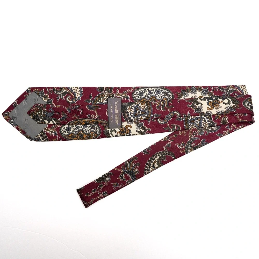 Robert Talbott Carmel‎ Valley Paisley Burgundy Silk Tie, EUC